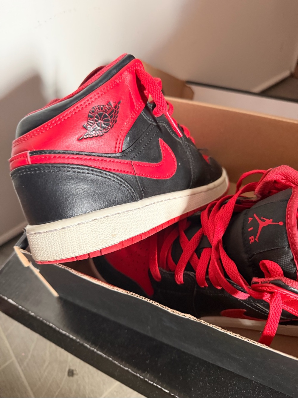 Nike Red and Black Youth Basketball Shoes